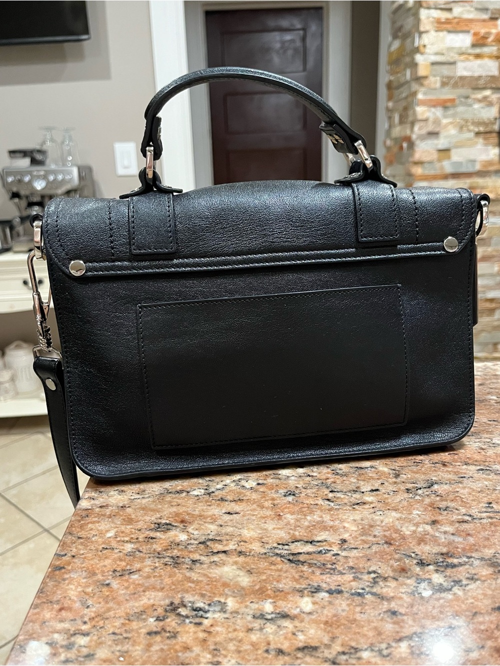 Proenza Schouler Black Leather Messenger Satchel with Top Handle - Picture 7 of 7